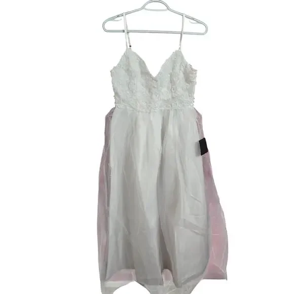 Lulus Enchanting White Toule Maxi Dress Wedding Small - Picture 3 of 5